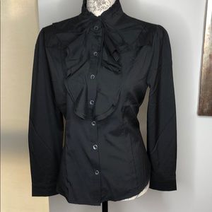 Ruffled Black Blouse